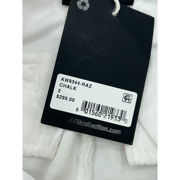 ATM Women's Mid Rise Slim Cropped Twill Ankle Pants AW9344-RAZ in Chalk Size 2 - Picture 6 of 11